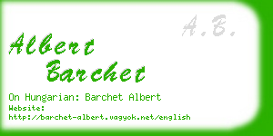 albert barchet business card